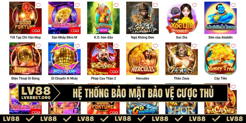 Hệ thống bảo mật tối tân bảo vệ cược thủ